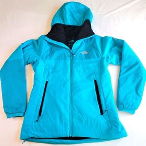 The North Face Womens Medium Hooded Jacket Coat Summit Series Turquoise Teal New